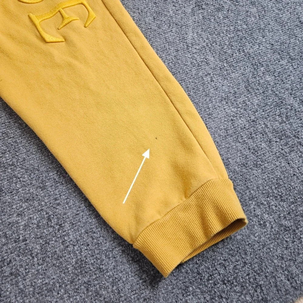 True Religion Jogger‎ Sweatpants Mustard Yellow Embroidered Logo Men's L